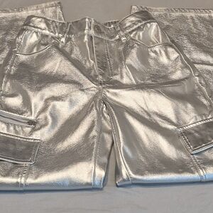 Shiny Silver Cargo Pants